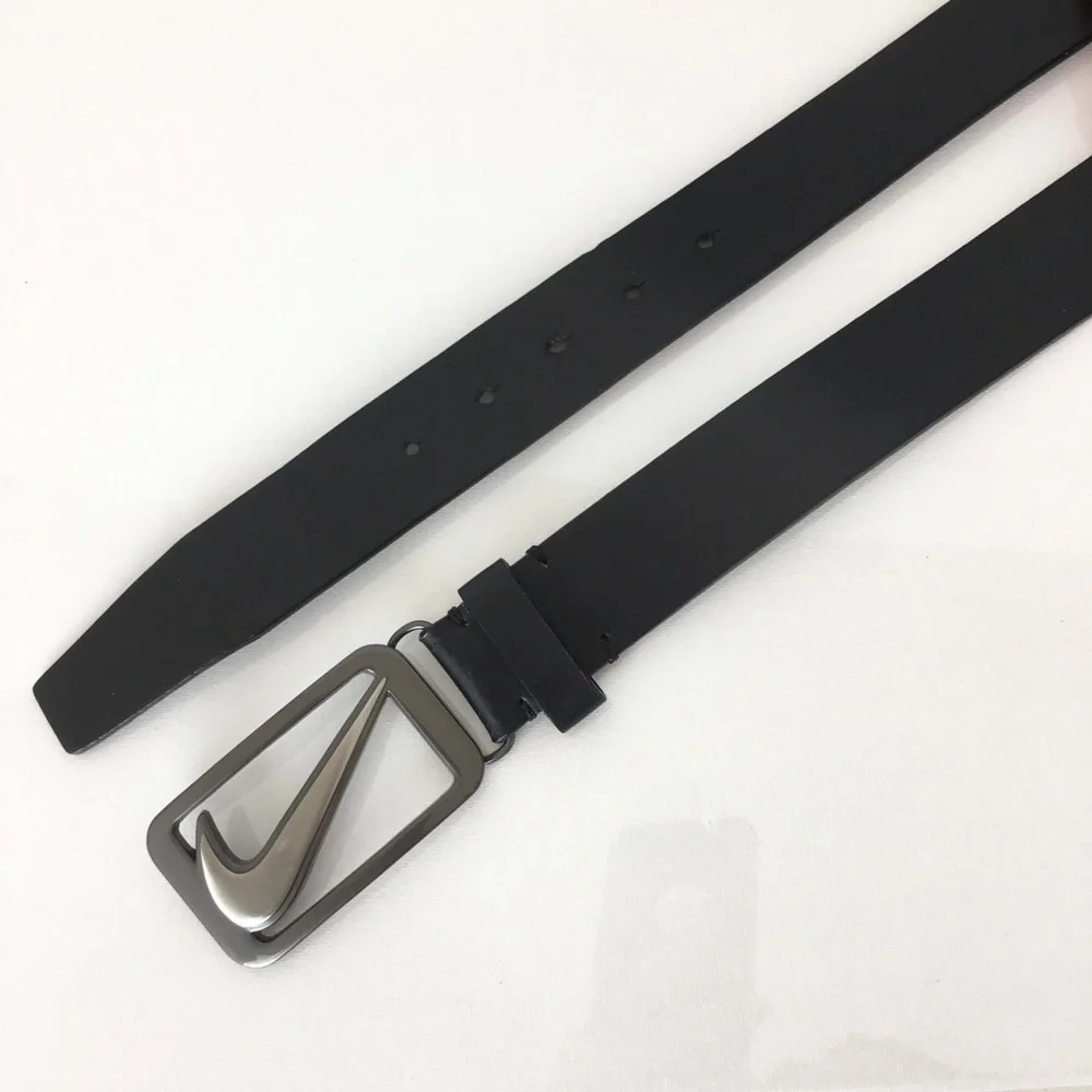 Nike Golf Large Logo Buckle Black Belt Men’s Size 34 Faux Leather